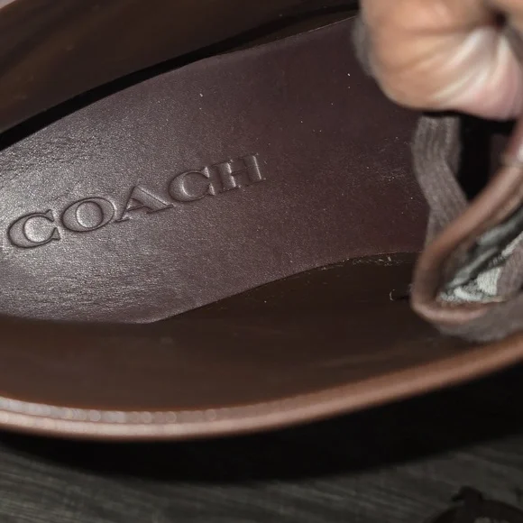 Men Coach  Signature Jacquard Brown and Cream Patterned Boots #3 - Picture 4 of 5